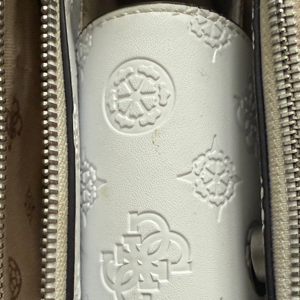 Guess White Embossed Satchel Bag - Picture 11 of 11